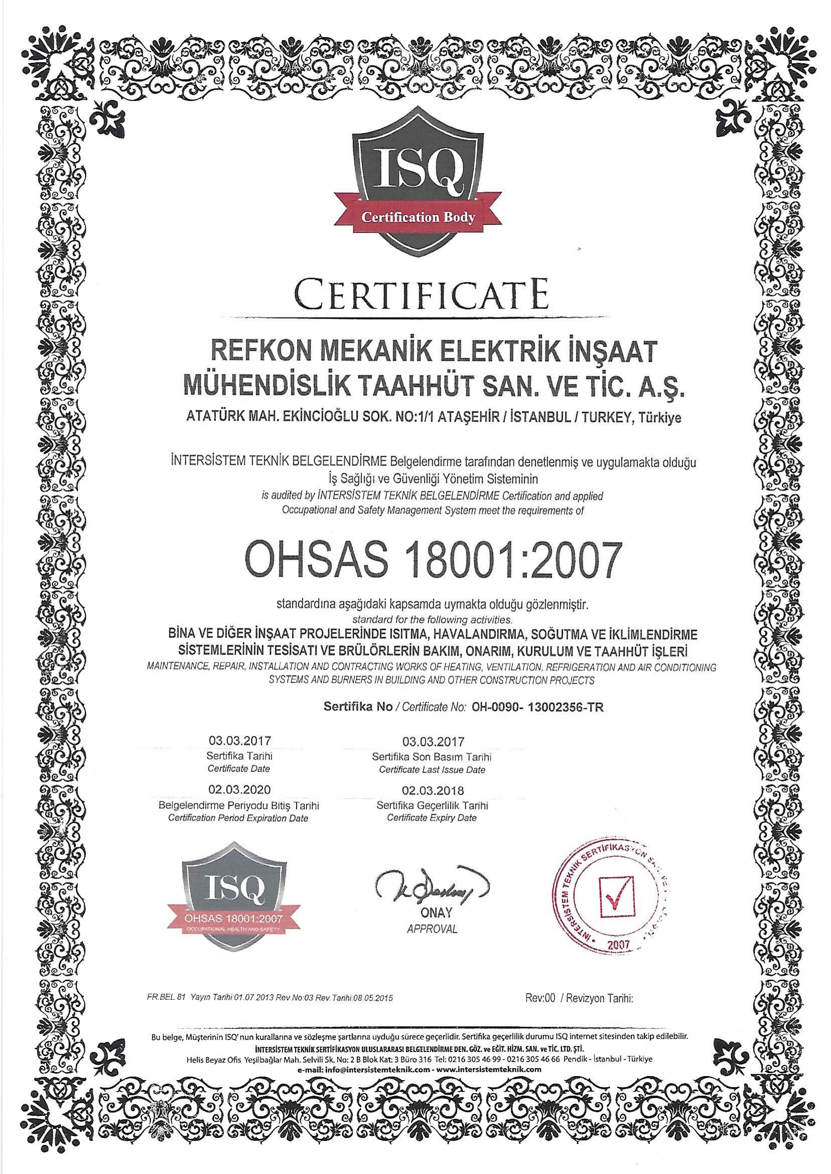 OHSAS 18001:2007 